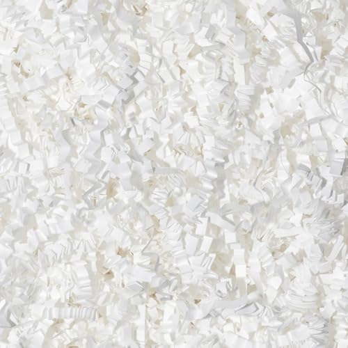 HOWAB Verpackungsmaterial Füllmaterial Geschenk für Geschenkbox: 200g Füllmaterial für Pakete Geschenkkorb Gift Box Geschreddertes Papier Geschenkbox Füllung Deko (weiß)