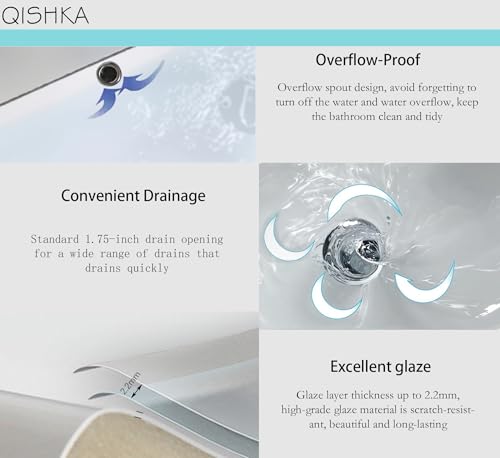 Lavabo de cerámica blanca vitrificada suspendido con diseño triangular 7