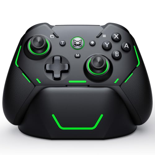 Image of Svetaecho Switch 2 Controller with Charging Dock, Hall Effect Joystick & Trigger, Wireless Pro Controller for Nintendo Switch /Switch 2 /OLED /Lite, 7 Color RGB, Programmable Macros & Turbo-NC800