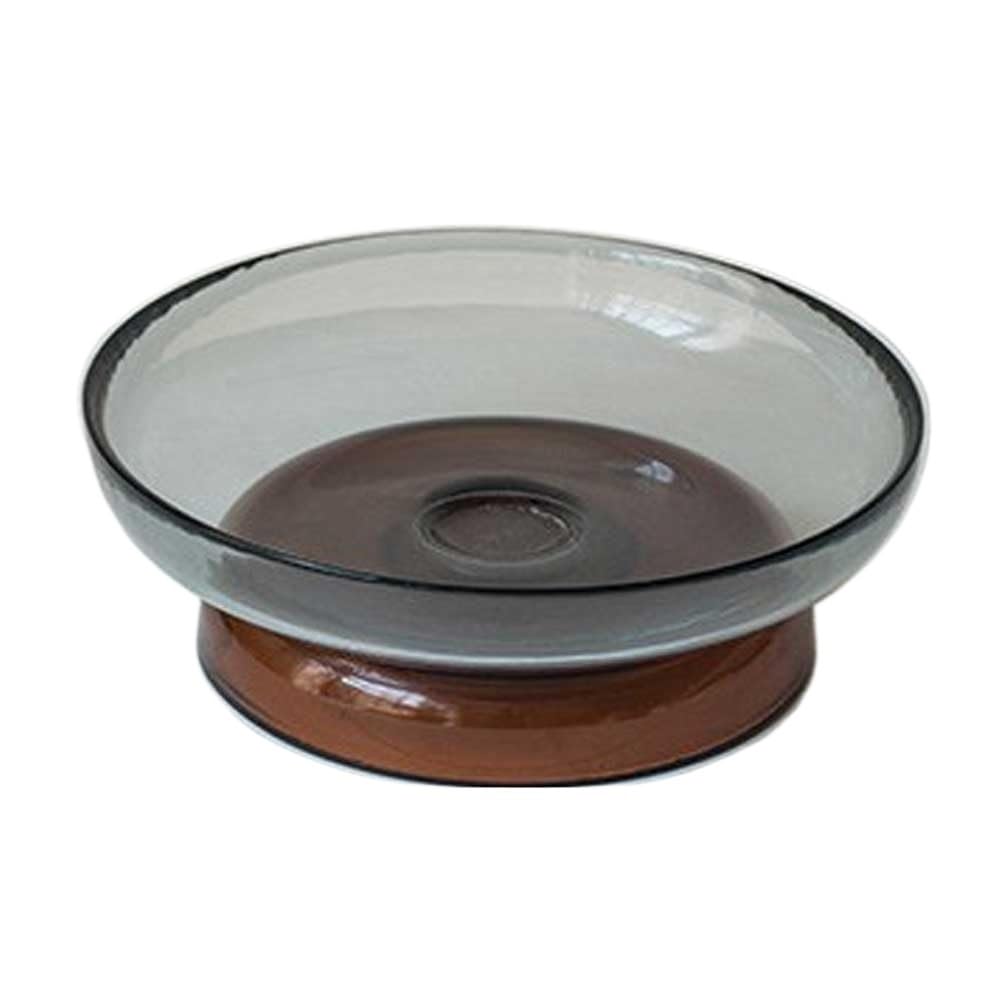 Obstgericht Moderne, elegante Obstschale aus Glas, rund, großes Fassungsvermögen mit Sockel, geeignet for Wohnzimmer, Lounge oder als Dekoration for Ihr Zuhause(Grigio)