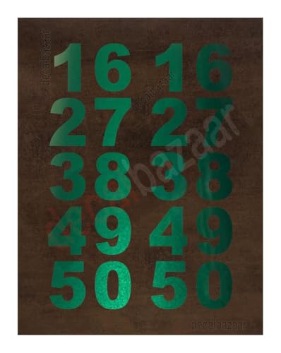 Image of Number Self Adhesive Paper Sticker Waterproof Precut Peel and Stick, 1.5 Inches Reflective Green (Set 2), (Code 10)