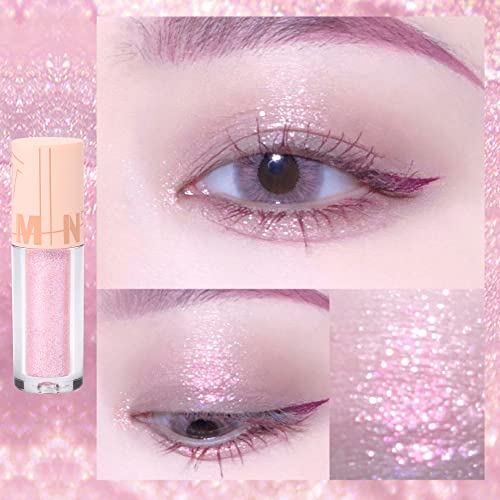 Geeneiya Glitter Eyeshadow Liquid Eyeshadow Korean Makeup Purple Pink Glitter Eyeliner, Pigmented, Long Lasting, Quick Drying, Loose Glitter Glue For Crystals Eyemakeup (Romantic Purple Pink 04) #TOP6