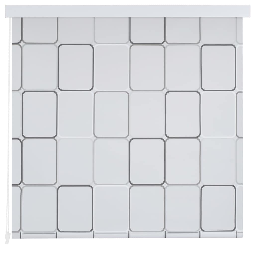 ZHOUMIN Duschrollo, Spritzschutz Für Badewanne, Duschvorhang Badewanne, Badewanne Vorhang, Duschvorhang Rollo, 160 x 240 cm Quadratmuster
