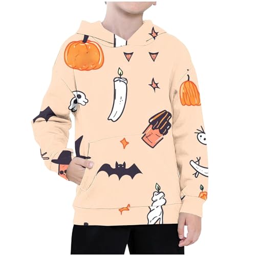 Trendy Hoodies for Teen Girls Casual Long Sleeve Halloween Print Graphic Tops Loose Fit Pocket Hooded Sweatshirts