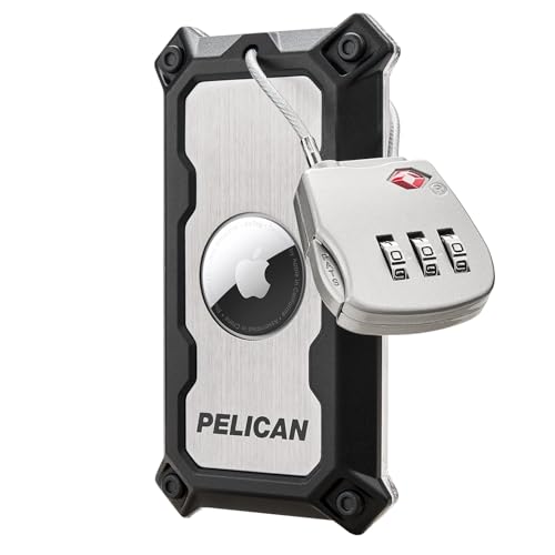 Pelican AirTag Tracker Luggage Lock with Luggage Tag - Brushed Titanium - image 1