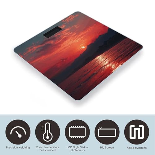 Báscula Digital de Baño Fiery Red Sunset 26x26 cm miniatura 3