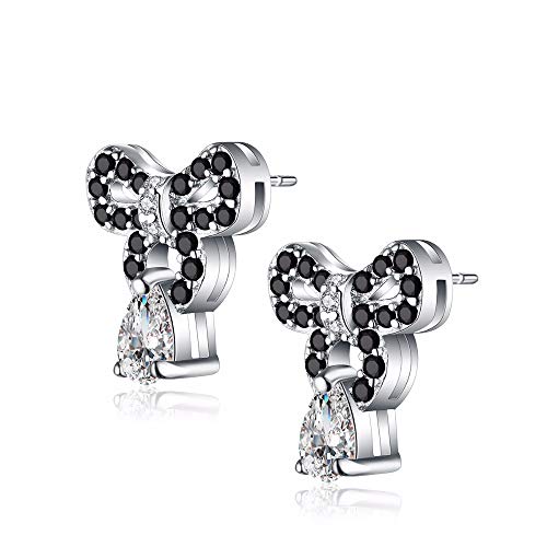 Boucles d'oreilles argent 925 véritable et spinelle noire de prestige