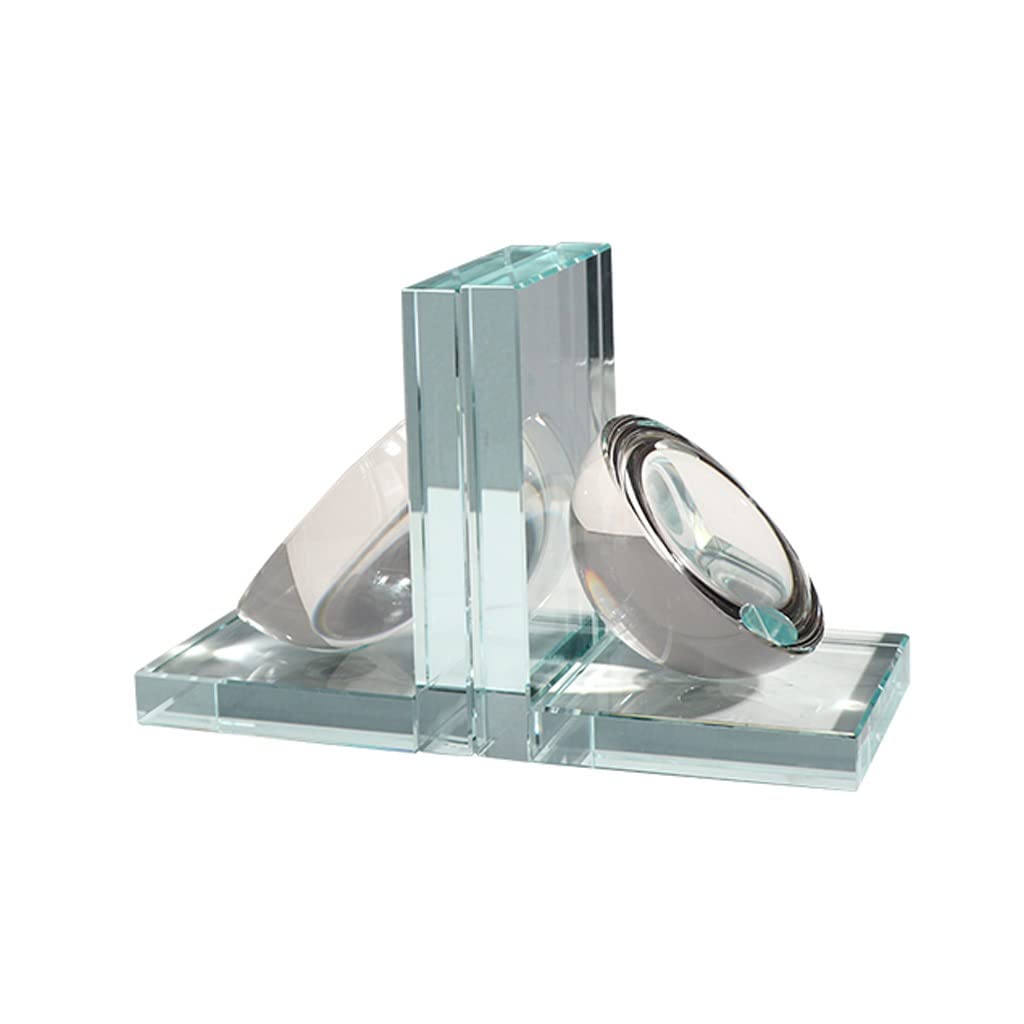 Bookends Moderno Soporte de libro CRISTAL CRISTAL DE CRISTAL DE CRISTAL DE CRISTAL DE ESTUDIOS LIBROS DE ESTUDIOS LIBROS DE MENSA DE MENSA CONFIENDO EN Decoraciones de oficina en casa Adecuadas for re