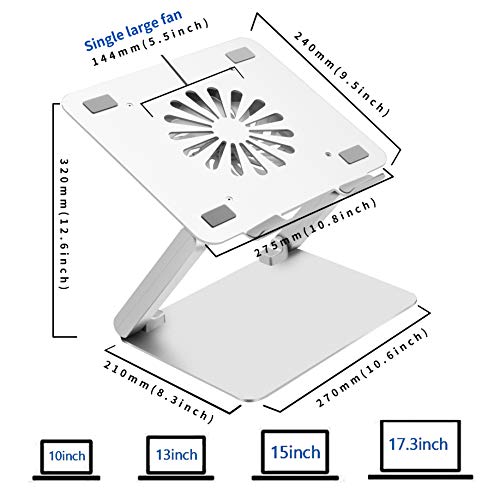 Soundance Laptop Cooling Pad With Low-Noise Fan And 3.0 Usb Hubs, Ventilated Laptop Cooler Prevent Overheating, Ergonomic Laptop Stand Support Up To 17” Gaming Notebook Computer, Aluminum #TOP1