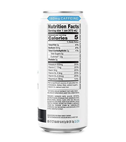 Rowdy Energy Drink, Strawberry Lemonade and Blue Raspberry, Zero Sugar ...