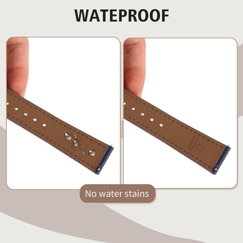 Italy Genuine Leather Watch Bands Men Women Compatible with Samsung Galaxy Watch Band, 20mm 22mm Lugs Watch Straps, Quick Release Wear-resistant Sweat-Resistant Smartwatch Replacement Strap