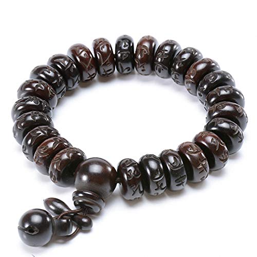 Image of Tibetan Buddhist Mala Buddha Bracelet Natural Wood Bead Bracelet Om Meditation Yoga Prayer Bracelets