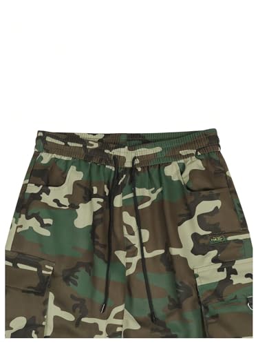 Men's Camo Cargo Pants Streetwear Drawstring Flap Pockets Workout Jogger Pants4