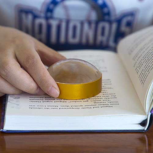 3” Dome Magnifier Optical Glass Portable Paperweight Magnifying Glass Extremely Clear Reading Aid Magnifying Glass Dome Easy to Glide for Reading Books,Map,Newspaper and Magazine by BIJIA（75mm） - Thumbnail 2