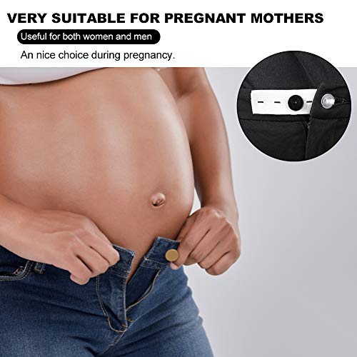 Image of Waistband Extender Waistband Extension Button Button Extender Extender Button Belt Lengthen Button Elastic Lengthen Button for Jeans Pants(White)