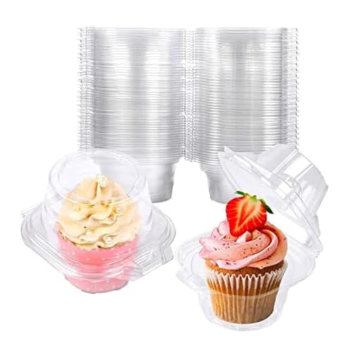 La Mejor Selección de Moldes para mesa de dulces - solo los mejores. 41 U Chef Paquete de 50 Cajas de Plastico para Cupcakes, Cajas para Postres, Cajas para Galletas, Contenedores para Muffins, Postres y Galletas, Envases para Cupcakes, Contenedores...