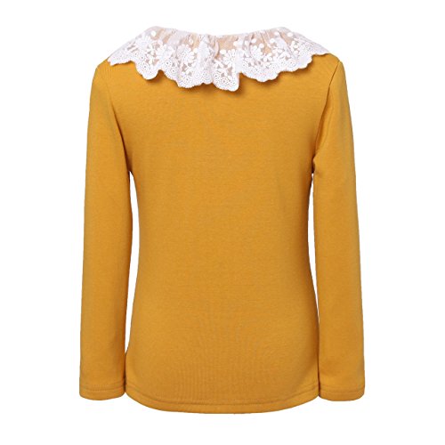 Richie House Little Big Girls' Solid Colored Cardigan with Lace Rh15582