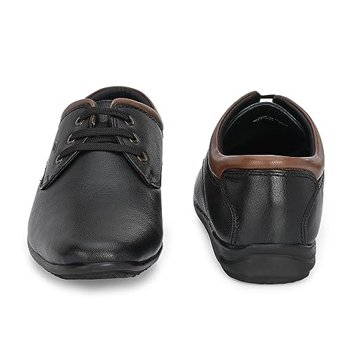 Image of egoss Lace-Up Casual Shoes for Men | Genuine Leather | Premium Comfort | Stylish Footwear for Office, Party & Wedding Occasions