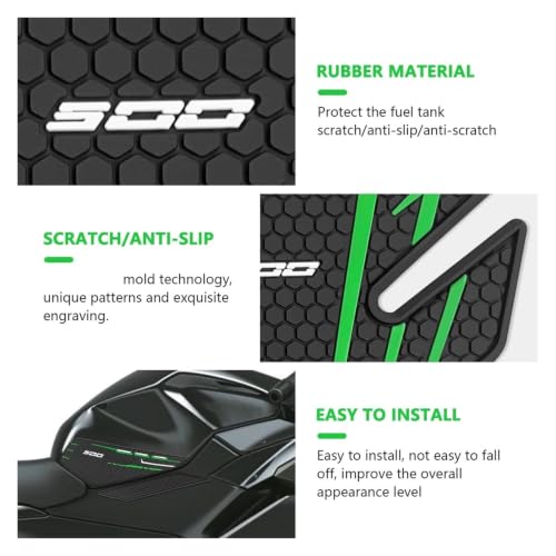 Autocollant antidérapant de réservoir Ninja 500 SE protection côté genou noir