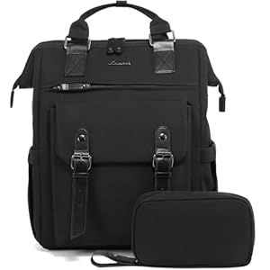 LOVEVOOK Rucksack Damen, Groß Laptop Schulrucksack Mädchen Teenager 17 Zoll mit Datenkabel-Beutel, Wasserdicht Reiserucksack Schultasche Backpack Elegant für Uni Arbeit Business Reise Schwarz