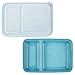 GoodCook Meal Prep Rectangle Two Compartment 20-Piece, Teal, Made without BPA