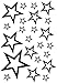 Samunshi® Sterne Aufkleber Set Outline 14x2,5cm6x5cm2x7,5cm1x10cm schwarz