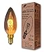 greenandco® Vintage filament LED świeczka srebrnoszara zastępuje 8W E14 C35 2W 70lm 2200K ekstra ciepła biel 360° 230V nie ściemnia się