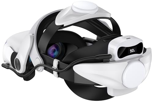 Kawaye Battery Headset for Meta Quest 3S/3/2 Head Strap,Elite Headset with 7500mAh Rechargeable Battery Pack VR Accessories Enhanced Support&amp;Comfort Extend 3-4H Playtime Not for PlayStation 4