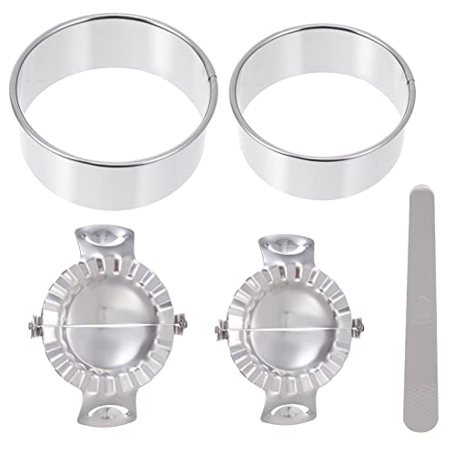 OFFSCH Stainless Steel Dumpling Tool Set 5pc Molds Seal Tool Kit for Calzone Empanada and More