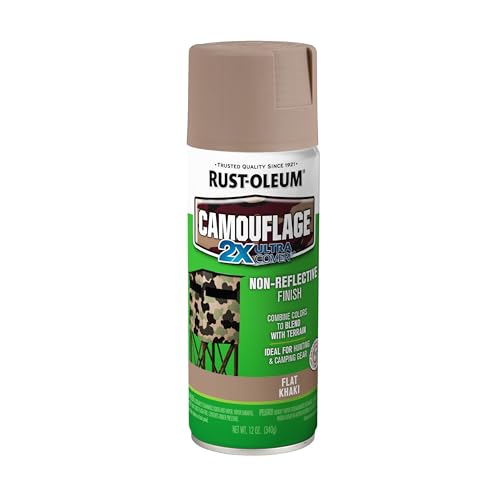 Rust-Oleum 279177 Camouflage 2X Ultra Cover Spray Paint, 12 oz, Khaki