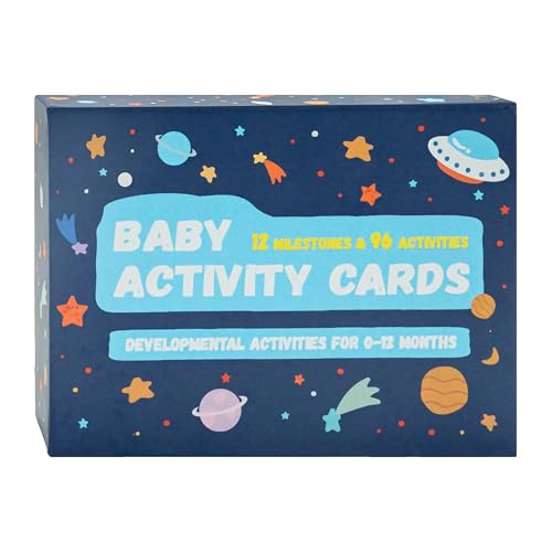 Image of Baby Activity Cards for 0-12 Months - 96 Activities Covering Milestones | Newborn & Infant Essentials Must-Haves for New Moms & First-Time Parents