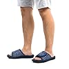 RockDove Men's Adjustable Wrap Memory Foam Slide Slipper, Size 8/9 UK Men, Navy Blue #1