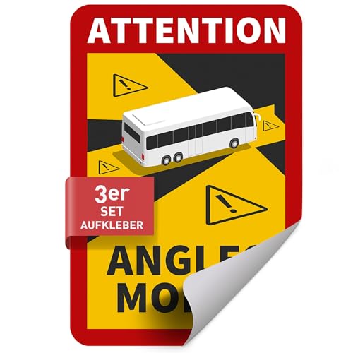 Betriebsausstattung24 3er Set Aufkleber Attention Angles Morts Bus/Wohnmobil - PVC- Folie 17,0 cm x 25,0 cm - Französische StVO Artikel R.313-32-1 - Toter Winkel Warnschild - Hinweisschild Betriebsausstattung24 3er Set Aufkleber Attention Angles Morts Bus/Wohnmobil - PVC- Folie 17,0 cm x 25,0 cm - Französische StVO Artikel R.313-32-1 - Toter Winkel Warnschild - Hinweisschild