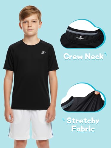 DEVOROPA Toddler to Youth Boys Compression Shirt Short Sleeve Football Basketball Undershirt Kids Athletic Base Layer T-Shirt - Image 5