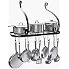 Vdomus Wall Mounted Pot and Pan Rack for Kitchen, Cookware Hanging rack with 10 Hooks Included, Hanging Pan Organizer, Black Vdomus Wall Mounted Pot and Pan Rack for Kitchen, Cookware Hanging rack with 10 Hooks Included, Hanging Pan Organizer, Black