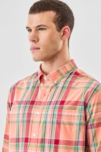 Image of SNITCH Men Casual Shirt | Regular Fit Full Sleeve Button-Down Collar Plaid Design | 100% Cotton & Breathable Fabric for Everyday Wear & Outings