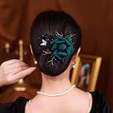 Black Hair Bun Roller, Flower Hair Curler Clips, 2024 New Lazy Snap Roll Hair Tool for Beauty and Personal Care