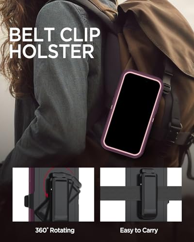 Coque iPhone 16e Miimall avec béquille réglable et sécurité renforcée bordeaux - 4