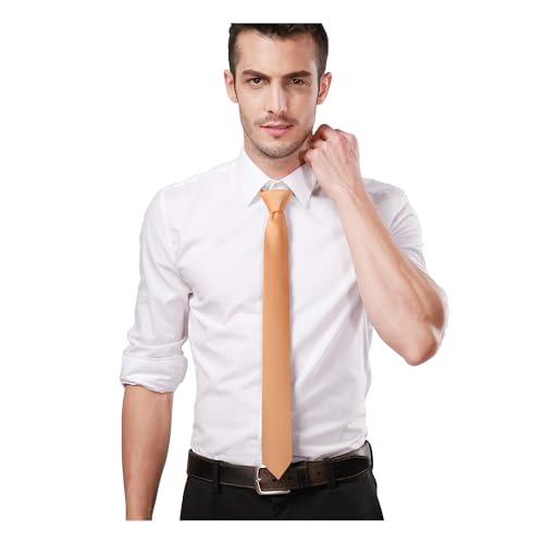 Image of Landisun Black Tie Men Women Solid Skinny Ties Slim Ties Satin Tie