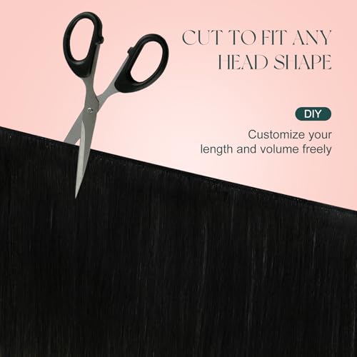Image of Easyouth Weft Hair Extensions, Sew in Hair Extensions, 16 Inch 100G, Ombre Balayage, Black To Light Brown Mix Blonde, Soft Weft Human Hair Extension
