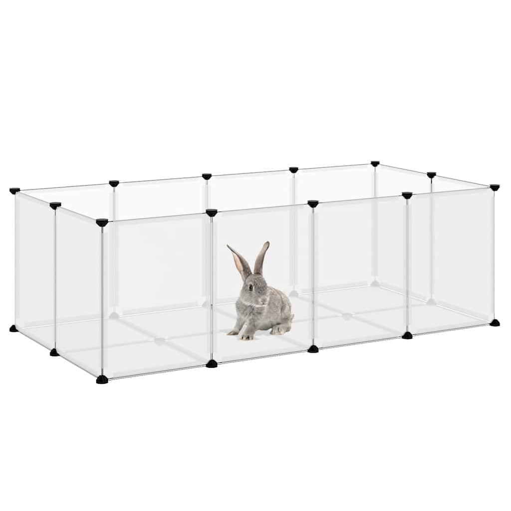 Jaula transparente de polipropileno y acero para animales pequeños, 144 x 74 x 46,5 cm, plegable y ampliable, para conejos, cobayas, hámsters, interiores, exteriores, viviendas y jardín