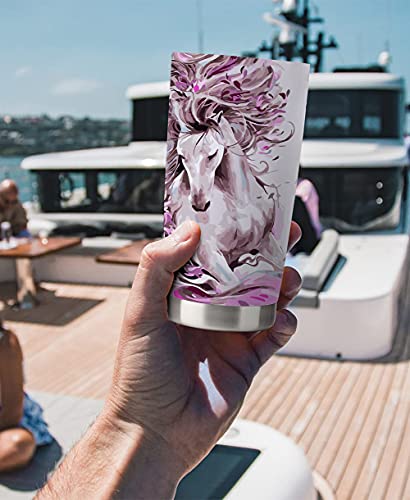 Qdkva 20Oz Horse Tumbler Cup, Insulated Tumbler With Lids, Stainless Steel Double Vacuum Coffee Tumbler Cup, Tumbler Travel Mug (Colorful Horse) #TOP5