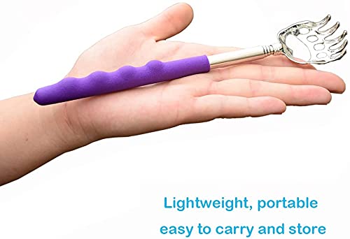 Image of Alexvyan Small Adjustable Portable Extendable Back Scratcher, Metal Stainless Steel Telescoping Itching Stick Tool (Pack of 1 - Model 2)