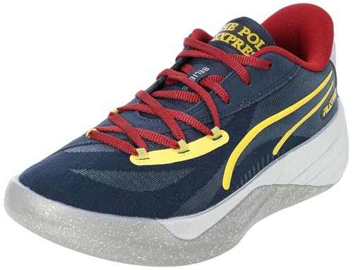 PUMA(???) Men's Basketball Shoe, 24 Fall/Winter Colors, Silver, Mist/Golden Fog/Club, Navy/Intense Thread (01), 25.0 cm