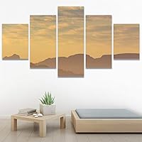 SIGNWIN 5 Panel Canvas Wall Art Modern Art Coastal Colorful Multicolor Photography Romantics Sunset for Home Decorations Ready to Hang - 60