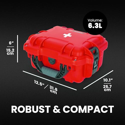 NANUK 905 Waterproof First Aid Case Empty – Durable, Medical First Aid Organizer Case, IP67-Rated, Dustproof, Impact-Resistant, and Floats (9.4" x 7.4" x 5.5") – Red by NANUK - Image 6