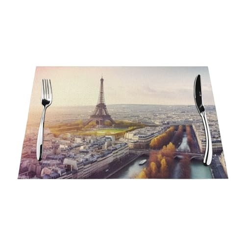 Sets de table paysage de Paris pour repas de cuisine conviviaux