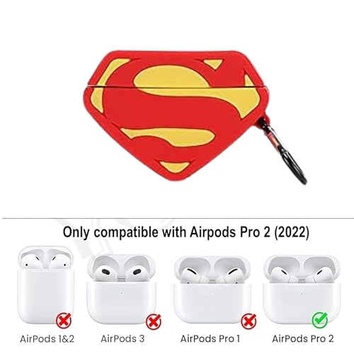 Image of YODI Case Cover for Airpods Pro|Pro 2|Airpods Pro 3|Airpods 4 Pouch, Silicone Cases with Cleaner Kit 360 Drop Protection,Shock-Resistant (Suprei Man, Airpods Pro /Pro 2)