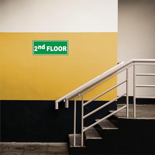 Image of ATTRACTSO - 2nd Floor Sign Self Adhesive Laminated Sticker for Home, Office, Shop, Hospital, Hotel, Theatre, Restaurant - 12 inchx5 inch inch (Green)