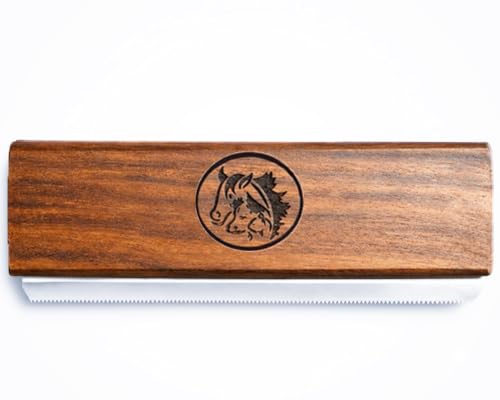 I.N Premium Original Deshedding Grooming Tools for Dogs Cats & Horse Easy Ergonomic Wooden Groom pro Professional Brush Grooming Tool Remove painlessly 95 Percent of Lose Hair Fur & Dirt (5 inch)